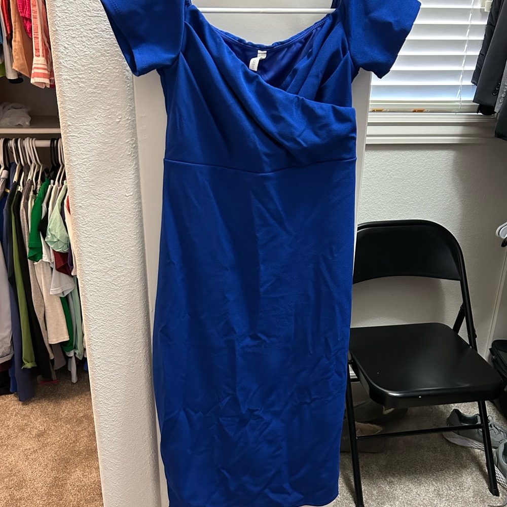 Elegant Blue Maternity Dress